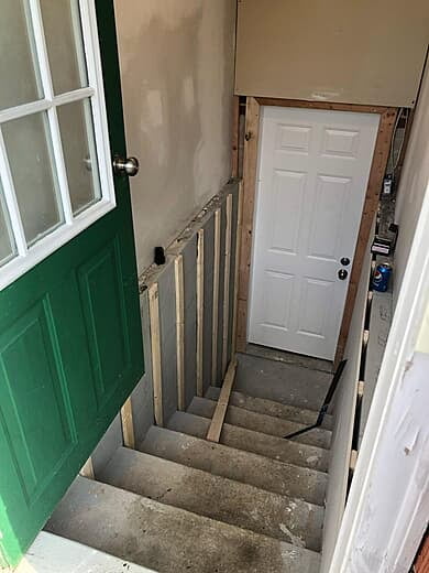 Unfinished  Basement stairs